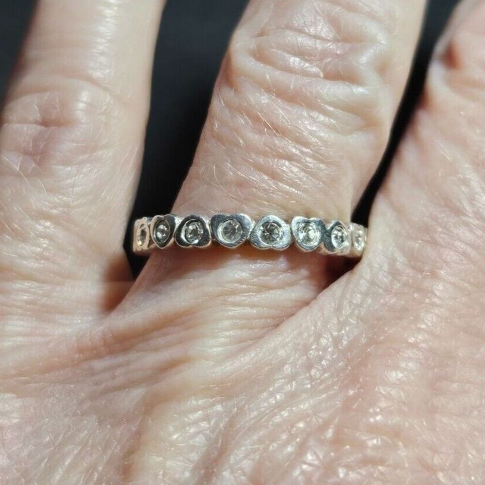 Coach sterling silver heart ring size 6